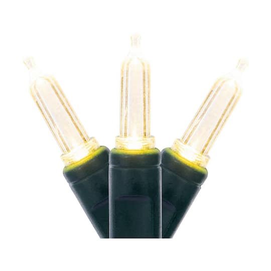 Vickerman 50ct. LED Warm White Christmas Single Mold Light Strand on Green Wire